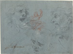 Studie von Köpfen (recto) von French 17th Century