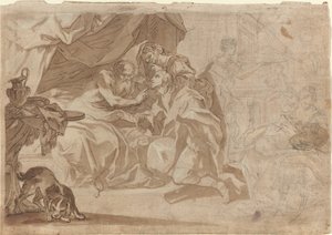 Jakob und Rebekka vor Isaak [recto]