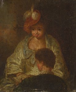 Junge Frau und Mann von French 18th Century