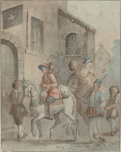 Ankunft in einem Gasthaus von French 18th Century after Jean Baptiste Oudry