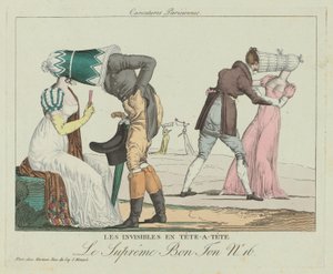 Die Unsichtbaren im Tête-à-Tête (Tête-à-Tête mit Poke-Bonnets) von French 19th Century