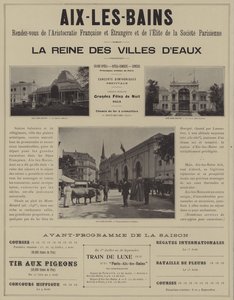 Aix-les-Bains, Treffpunkt der Aristokratie Frankreichs und des Auslands sowie der Elite der Pariser Gesellschaft