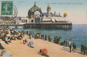 Strand und Palais de la Jetée, Nizza. Postkarte von 1913. von French Photographer