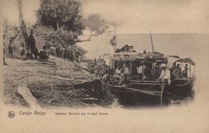 Belgisch-Kongo, Dampfer Hainaut auf dem hohen Fluss von French Photographer