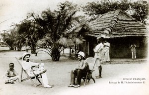 Brazzaville (Französisch-Äquatorialafrika - A.E.F.) Französisch-Kongo: Durchgang von Herrn Der Administrator E. Anfang des 20. Jahrhunderts (s/w Foto) von French Photographer