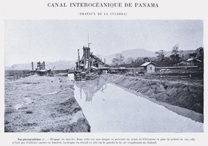 Interozeanischer Kanal von Panama, Arbeiten an der Culebra (s/w Foto)