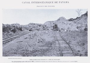 Panamakanal, Arbeiten an den Schleusen von French Photographer