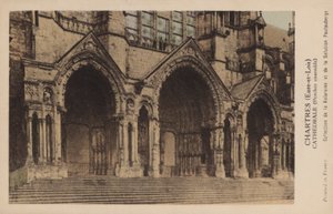 Chartres, Eure-et-Loir, Kathedrale, Gesamtansicht des Portals von French Photographer