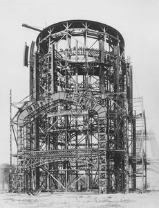 Bau der Grand Dome Central für die Weltausstellung, Paris, 1888 von French Photographer
