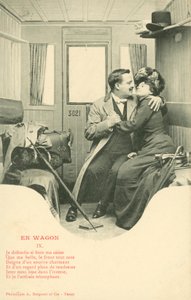 Paar macht Liebe in einem Zugabteil von French Photographer