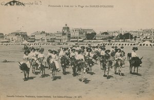 Eselreiten am Strand von Les Sables-d