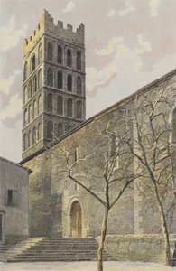 Elne, Kirche, Seitenfassade Süd und Glockenturm von French Photographer