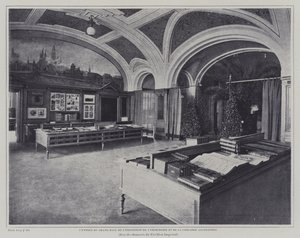 Eingang zur großen Halle der Ausstellung für Druck und Bücher im deutschen Pavillon auf der Weltausstellung 1900, Paris von French Photographer