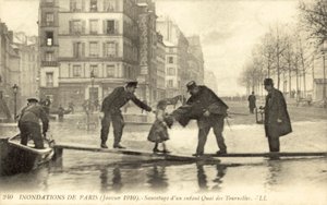 Überschwemmung von Paris, Frankreich, Januar 1910 von French Photographer