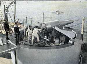 Französische Marine, späte 19. Jahrhundert: Kanonenübung von French Photographer