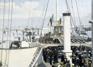 Französische Marine, späte 19. Jahrhundert: Inspektion - Bibl. des Arts deco. von French Photographer