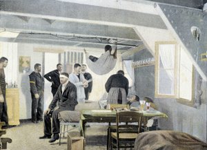 Französische Marine, späte 19. Jahrhundert: Inspektion im Lazarett, Besuch des Arztes von French Photographer