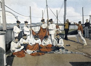 Französische Marine, späte 19. Jahrhundert: Reparatur der Pavillons - Bibl. des Arts deco. von French Photographer