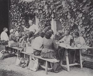 Traubenpflücker beim Mittagessen von French Photographer