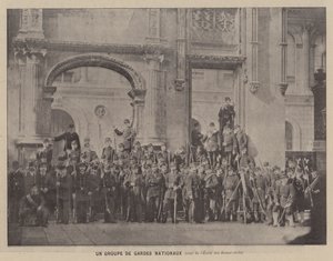Die Kommune von Paris, Eine Gruppe Nationalgarden, Hof der École des Beaux-Arts von French Photographer