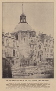 La Commune de Paris, Eine der Barrikaden der Rue Saint-Antoine nach der Schlacht (s/w Foto) von French Photographer