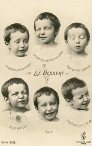 Kleiner Junge, der Grimassen schneidet von French Photographer