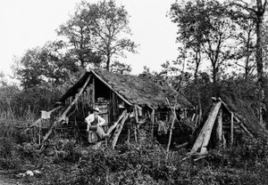 Holzfällerhütte, nahe Bourmont in Haute-Marne (Haute Marne), um 1880. Ducos Sammlung