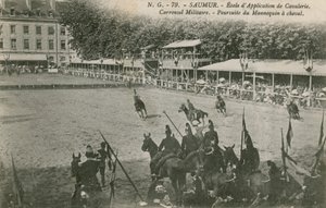 Parade an der Kavallerieschule in Saumur. Postkarte gesendet im Jahr 1913 von French Photographer