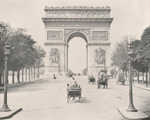 Paris: Triumphbogen, von Osten (s/w Foto) von French Photographer