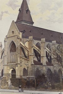 Paris, Kirche Saint-Médard, Westportal und Seitenansicht
