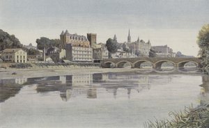 Pau, Gesamtansicht, von der linken Uferseite des Gave aufgenommen von French Photographer