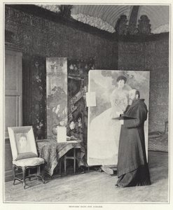 Paul-Albert Besnard in seinem Atelier von French Photographer