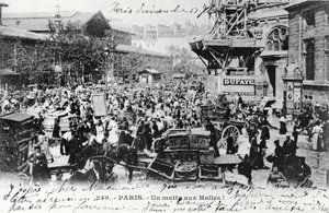 Postkarte von Les Halles, Paris, vor 1914 von French Photographer