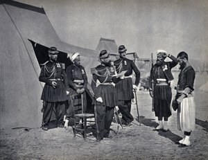 Bestrafung, Soldaten der französischen Armee während der Krim-Kampagne 1854. Fotografie, späte 19. Jahrhundert.