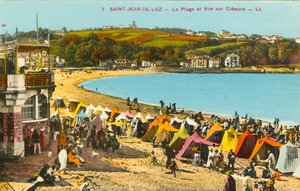 Saint-Jean-de-Luz, Der Strand und Blick auf Ciboure von French Photographer