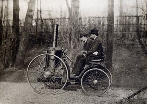 Das erste Dampffahrzeug, gefahren vom Grafen von Dion