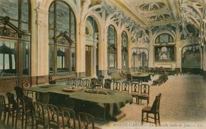 Das neue Spielzimmer in einem Casino in Monte Carlo. Postkarte von 1913. von French Photographer