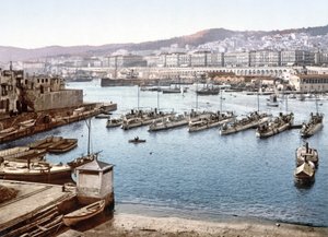 Blick auf den Hafen von Algier vom Admiralität, veröffentlicht 1900 von French Photographer