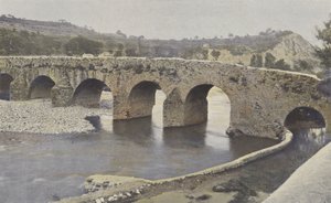 Viviers, Romanische Brücke über die Escoutay, Blick flussaufwärts von French Photographer