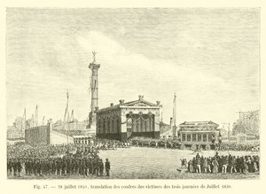 28. Juli 1840, Überführung der Asche der Opfer der drei Julitage 1830 von French School