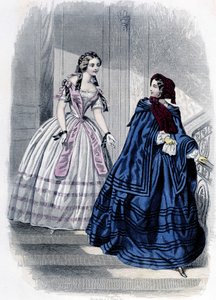 2 modische Frauen - im „Journal des Demoiselles“ 1852. von French School