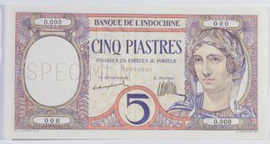 5-Piastre-Banknote, von der Indochina-Bank von French School