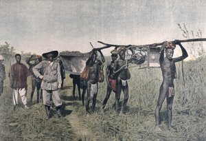 Ein Konvoi auf der Marchand-Mission im Jahr 1898, aus Le Petit Journal, 1899