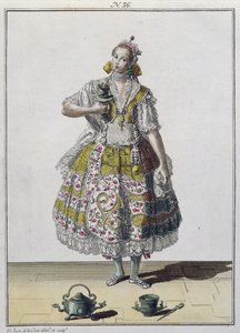 Eine Kreolin aus Lima, Peru (Farbstich) von French School