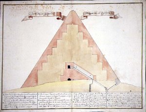 Ein Querschnitt der Pyramiden von Ägypten von French School