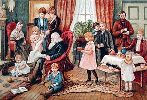 Eine Familie beim Tee, um 1900
