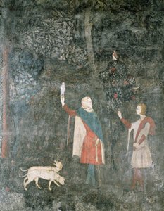 Ein Gentleman beim Falken, aus dem Hirschzimmer, 1343 von French School