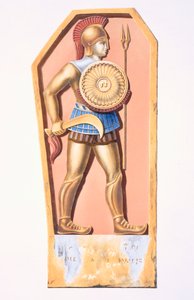Ein lykaonischer Soldat, Kopie eines Grabsteins aus einer Kolonie in Konya, Türkei, aus Description de l