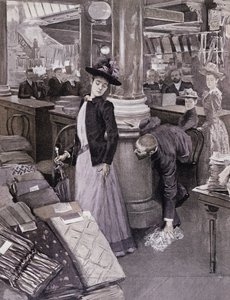 Ein Dieb in einem Kaufhaus in Paris, Illustration aus Paradis des Dames, ca. 1895 von French School