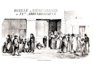 Ein Wohlfahrtsbüro im 12. Arrondissement von Paris, ca. 1870 von French School